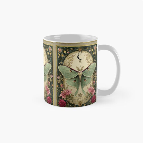 Item preview, Luna moth with flowers designed and sold by MendaciousMina.