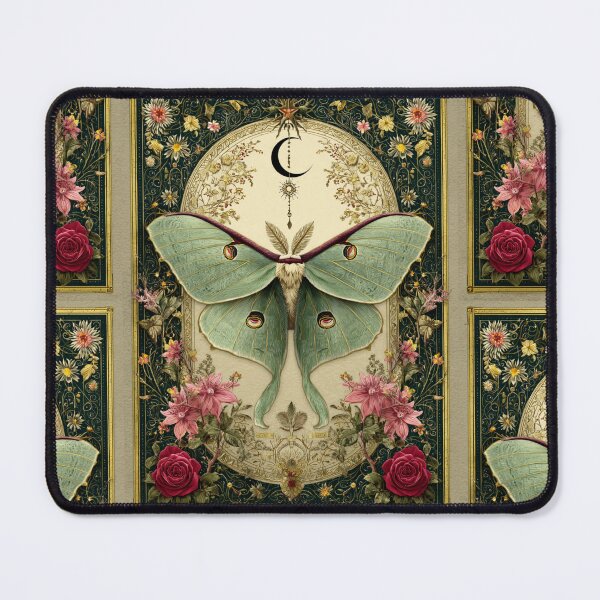 Item preview, Luna moth with flowers designed and sold by MendaciousMina.