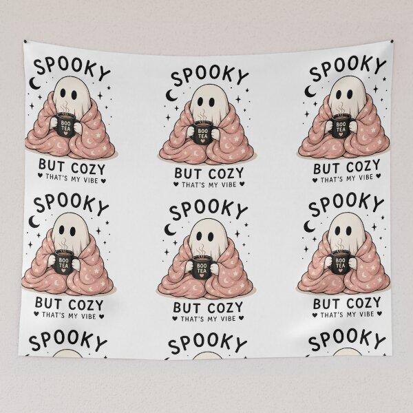 Item preview, Spooky But Cozy Cute Ghost with Boo Tea Mug | Kawaii Halloween Autumn Aesthetic designed and sold by 1234saad.
