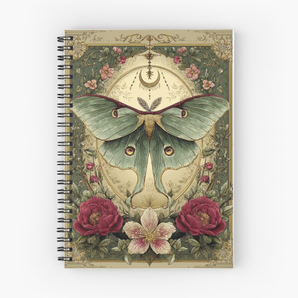 Item preview, Luna moth with flowers designed and sold by MendaciousMina.