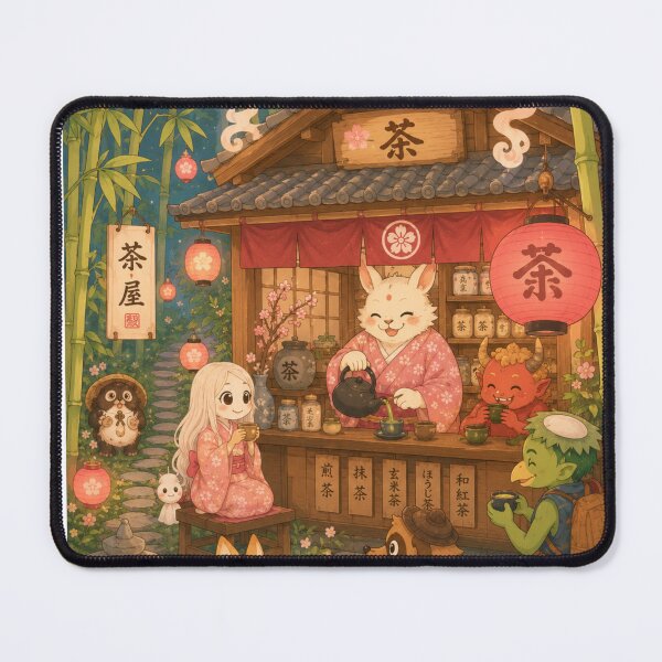 Item preview, Enchanted Yokai Tea House | Cozy Japanese Fantasy Tea Shop | Kawaii Spirit Café designed and sold by MrDev.