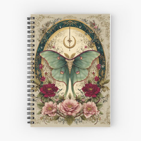 Item preview, Luna moth with flowers designed and sold by MendaciousMina.