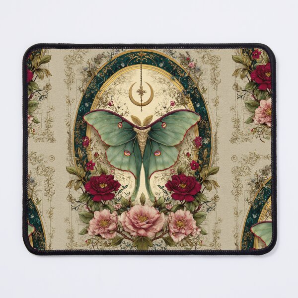 Item preview, Luna moth with flowers designed and sold by MendaciousMina.