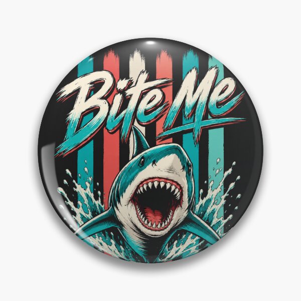 Item preview, Retro 80s Bite Me Shark designed and sold by legendaryskins.