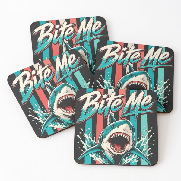 Item preview, Retro 80s Bite Me Shark designed and sold by legendaryskins.