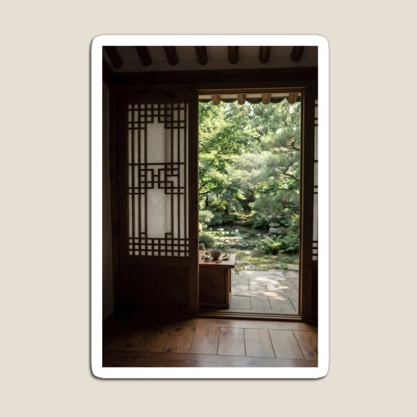 Item preview, Serene Korean Summer Garden Hanok View designed and sold by SOOstudio73.