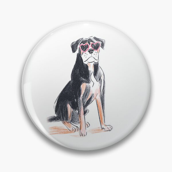 Item preview, Bullmastiff puppy dog with heart glasses designed and sold by MendaciousMina.
