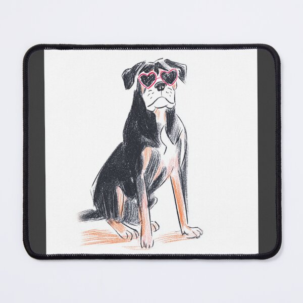 Item preview, Bullmastiff puppy dog with heart glasses designed and sold by MendaciousMina.