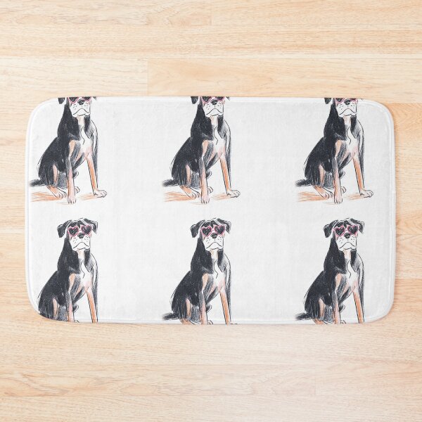 Item preview, Bullmastiff puppy dog with heart glasses designed and sold by MendaciousMina.