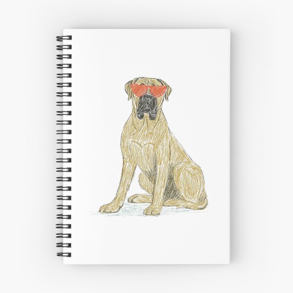Item preview, Bullmastiff puppy dog with heart glasses designed and sold by MendaciousMina.
