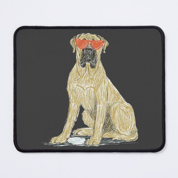 Item preview, Bullmastiff puppy dog with heart glasses designed and sold by MendaciousMina.