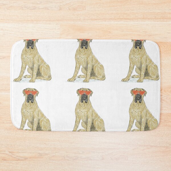 Item preview, Bullmastiff puppy dog with heart glasses designed and sold by MendaciousMina.