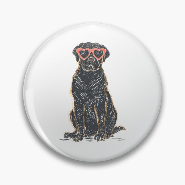 Item preview, Bullmastiff puppy dog with heart glasses designed and sold by MendaciousMina.