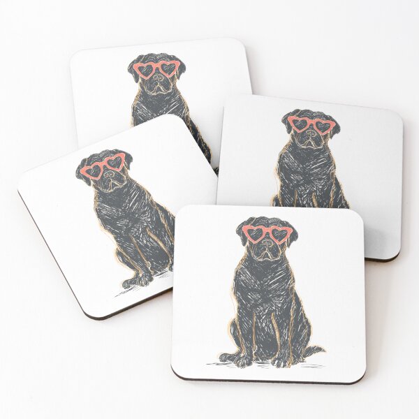 Item preview, Bullmastiff puppy dog with heart glasses designed and sold by MendaciousMina.
