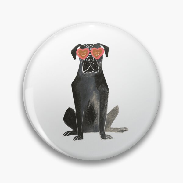 Item preview, Bullmastiff puppy dog with heart glasses designed and sold by MendaciousMina.