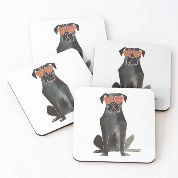Item preview, Bullmastiff puppy dog with heart glasses designed and sold by MendaciousMina.