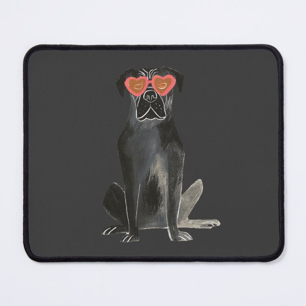 Item preview, Bullmastiff puppy dog with heart glasses designed and sold by MendaciousMina.