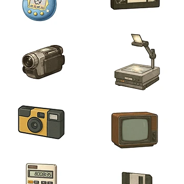 Artwork thumbnail, Retro Tech Sticker Pack by Loading----