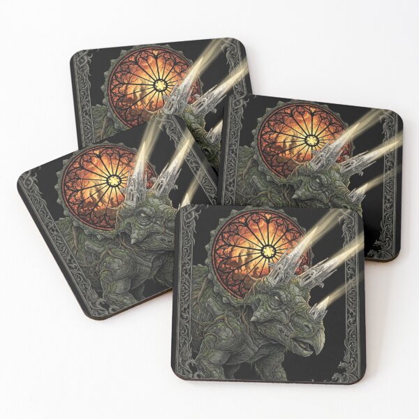 Item preview, Gothic Cathedral Triceratops Stained Glass designed and sold by OddlySticky.