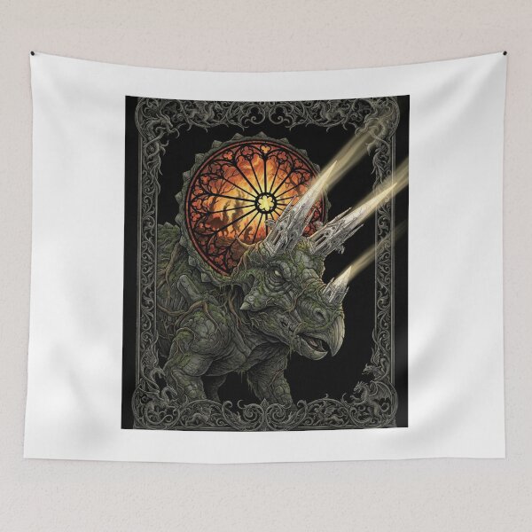 Item preview, Gothic Cathedral Triceratops Stained Glass designed and sold by OddlySticky.