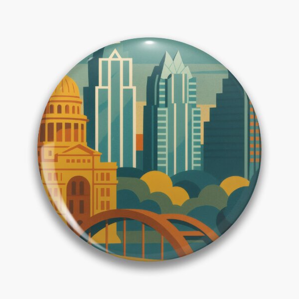 Item preview, Retro Pop Art Poster Illustration of Austin | Bold Live Music Capital Print with Texas State Capitol, Congress Avenue Bridge & Skyline | Vintage Texas Travel Wall Art Decor designed and sold by PaintedPixels01.