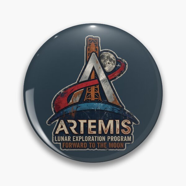 Artikelvorschau, Vintage-Weltraumaufnäher des Artemis-Mondforschungsprogramms entworfen und verkauft von radiogalaxy.