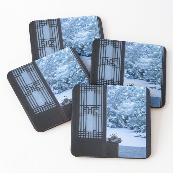 Item preview, Serene Winter Hanok Garden View with Soft Snow designed and sold by SOOstudio73.