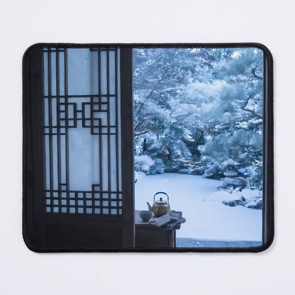 Item preview, Serene Winter Hanok Garden View with Soft Snow designed and sold by SOOstudio73.