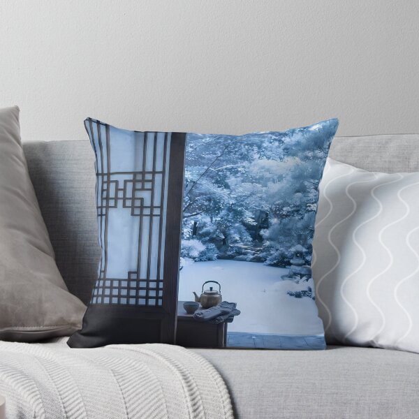 Item preview, Serene Winter Hanok Garden View with Soft Snow designed and sold by SOOstudio73.