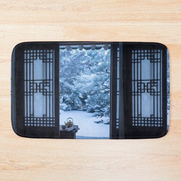 Item preview, Serene Winter Hanok Garden View with Soft Snow designed and sold by SOOstudio73.