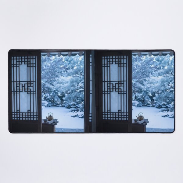 Item preview, Serene Winter Hanok Garden View with Soft Snow designed and sold by SOOstudio73.