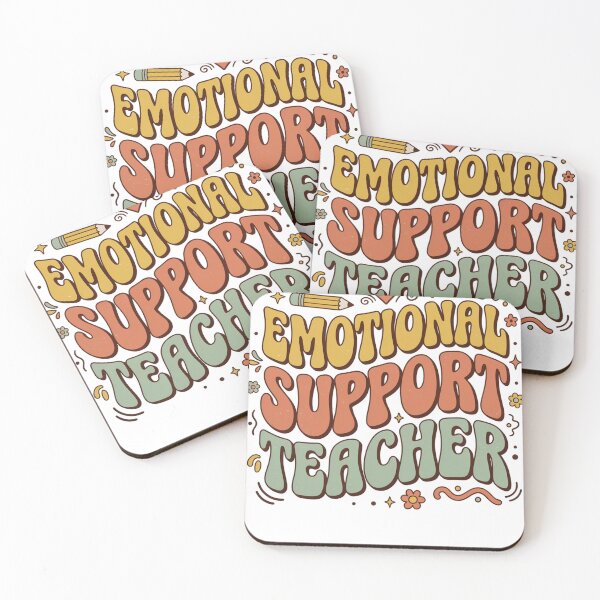 Item preview, Emotional Support Teacher Groovy Retro Style designed and sold by JMDesignHub.