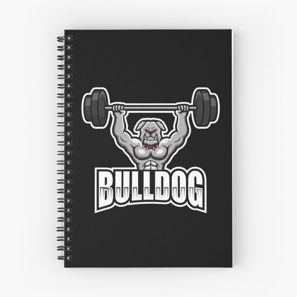Item preview, Muscular Bulldog Overhead Press Gym Mascot designed and sold by Trezcharacts.