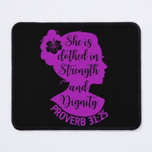 Item preview, Proverbs 31:25 – She Is Clothed with Strength and Dignity - Christian Quotes designed and sold by MoriaStore.