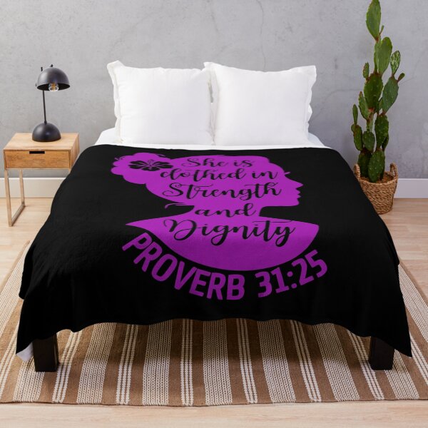 Item preview, Proverbs 31:25 – She Is Clothed with Strength and Dignity - Christian Quotes designed and sold by MoriaStore.