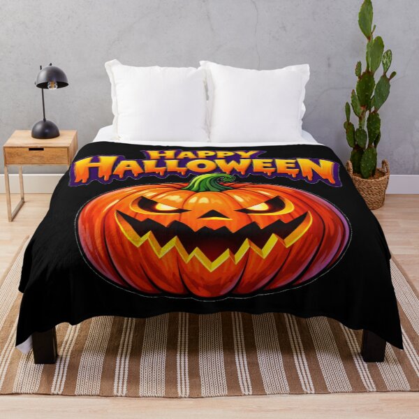 Item preview, Happy Halloween Scary Glowing Pumpkin Face Jack O Lantern designed and sold by DeliaDesignsCo.