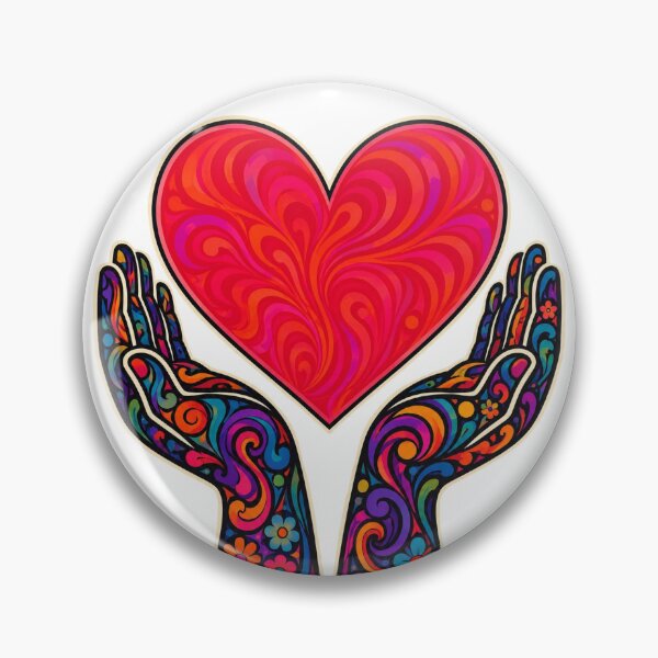 Item preview, Psychedelic Heart in Caring Hands Design designed and sold by Myra365Art.