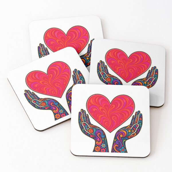 Item preview, Psychedelic Heart in Caring Hands Design designed and sold by Myra365Art.
