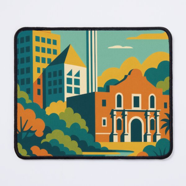 Item preview, Retro Pop Art Poster Illustration of San Antonio | Bold River Walk City Print with The Alamo, Tower of the Americas & Historic Texas Charm | Vintage American Travel Wall Art Decor designed and sold by PaintedPixels01.
