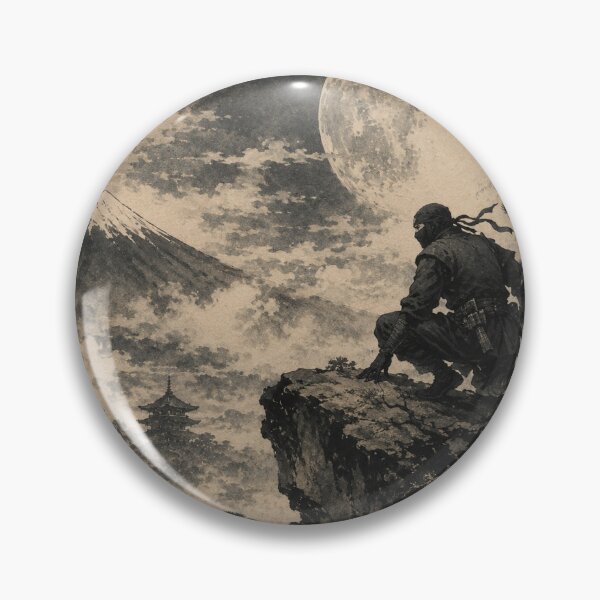 Item preview, Lone Ninja Beneath the Full Moon designed and sold by Silent Japan Studio.