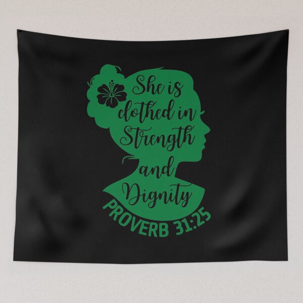 Item preview, Proverbs 31:25 – She Is Clothed with Strength and Dignity - Faith Based designed and sold by MoriaStore.