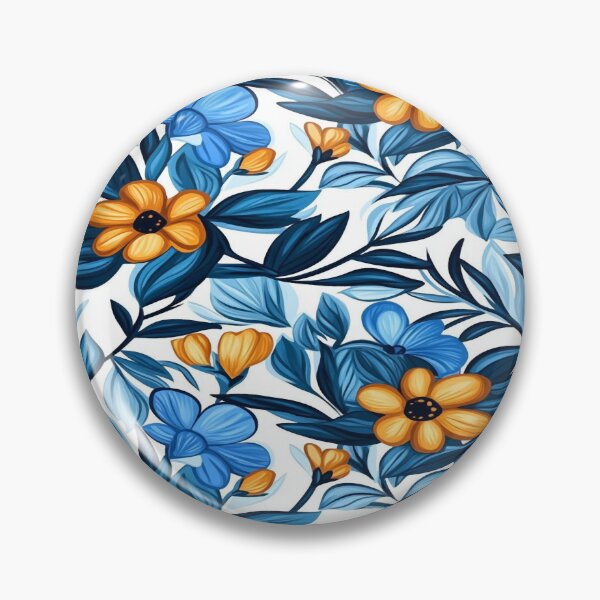 Item preview, Blue & Gold Flowers designed and sold by ViaARTfactory.