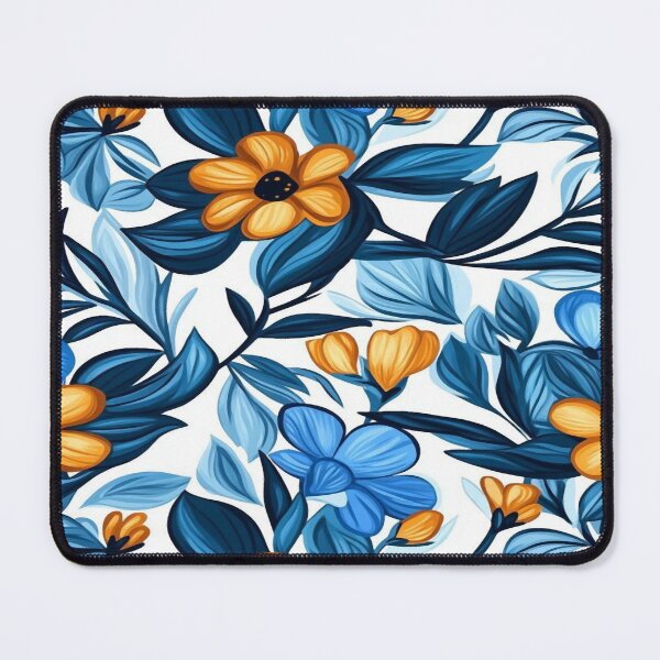 Item preview, Blue & Gold Flowers designed and sold by ViaARTfactory.