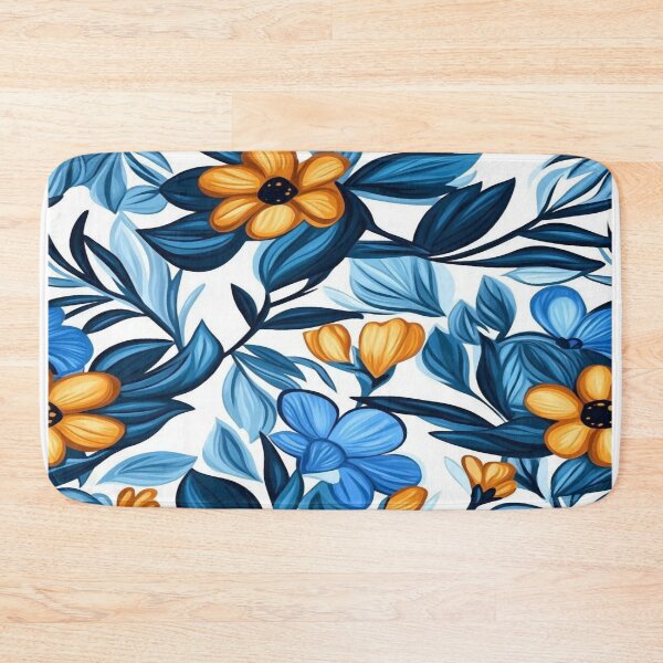 Item preview, Blue & Gold Flowers designed and sold by ViaARTfactory.
