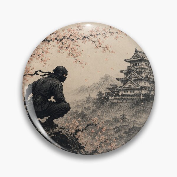 Item preview, Lone Ninja Among Cherry Blossoms designed and sold by Silent Japan Studio.