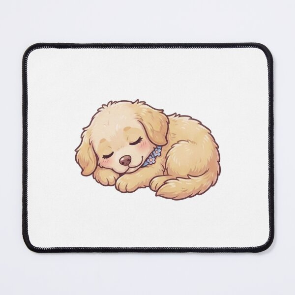 Item preview, Cute Kawaii Sleeping Golden Puppy Sticker | Anime Style Fluffy Dog Art | Laptop Sticker | Gift for Dog Lovers designed and sold by Chipkooo.