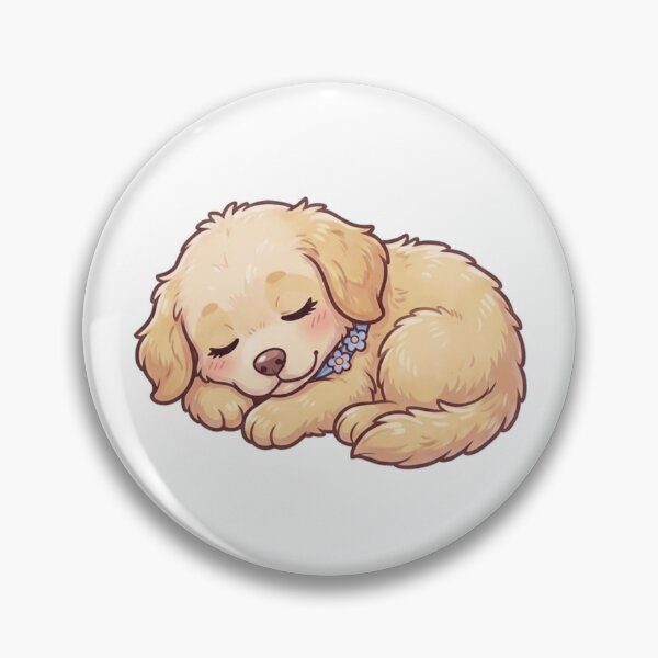 Item preview, Cute Kawaii Sleeping Golden Puppy Sticker | Anime Style Fluffy Dog Art | Laptop Sticker | Gift for Dog Lovers designed and sold by Chipkooo.