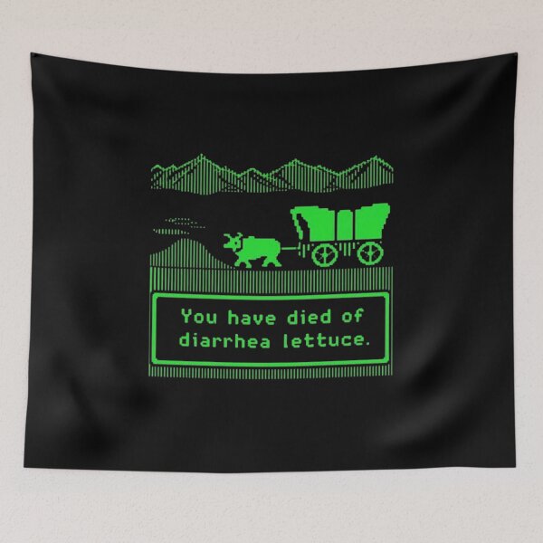 Item preview, You Have Died of Diarrhea Lettuce Retro Game Tribute designed and sold by RahniNM.