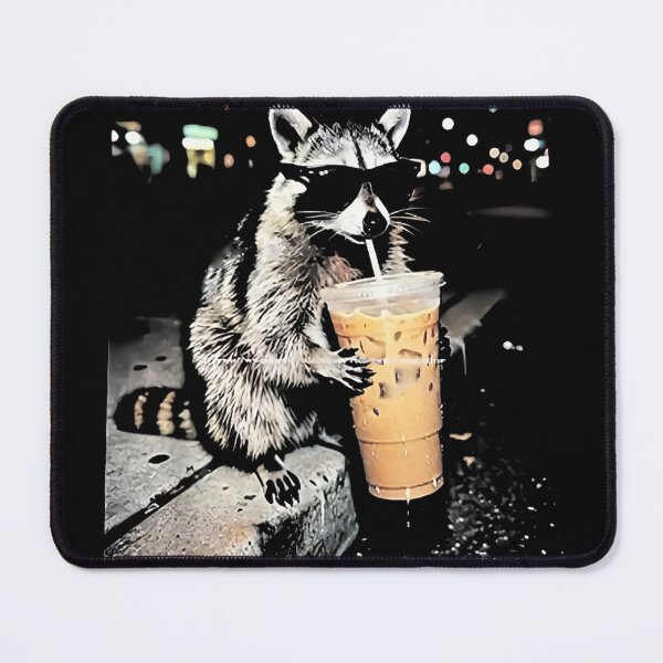 Item preview, Coffee Raccoon Drinking iced Coffee Funny designed and sold by goombi-creative.