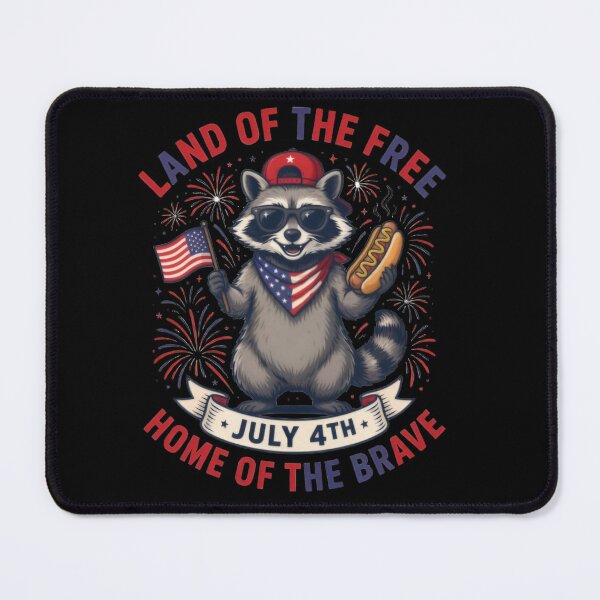 Item preview, Funny Patriotic Raccoon, Land of the Free Home of the Brave July 4th USA designed and sold by Zizo-DR44.
